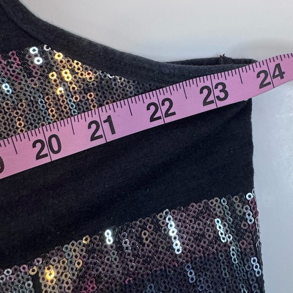 Roz & Ali Sequin Stripe Cowl-Neck Sleeveless Top XL - Picture 6 of 11